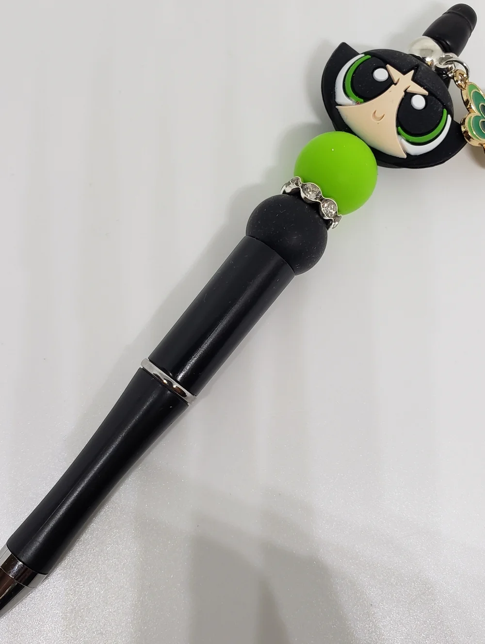 Handmade Powerpuff Girls Buttercup Beaded Silicone Focal Bead Pen